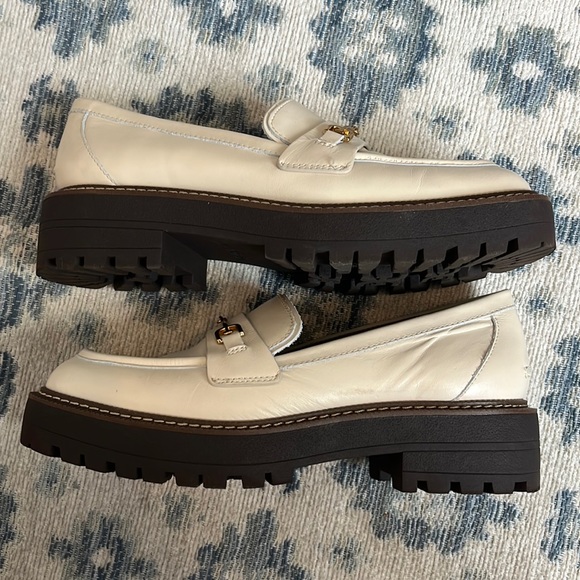 Cream Sam Edelman Laurs Lug-Sole Tailored Loafer Size 8.5 - Picture 4 of 5